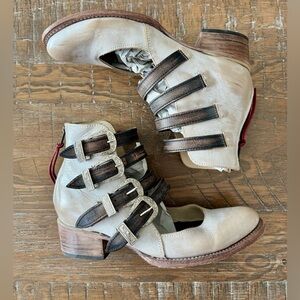 Freebird Women's Scarlett Strappy Ankle Boots with Buckles, Size 10